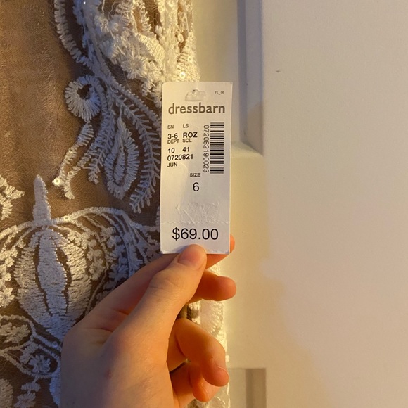 Cream and white dress with lace overlay. - Picture 2 of 4